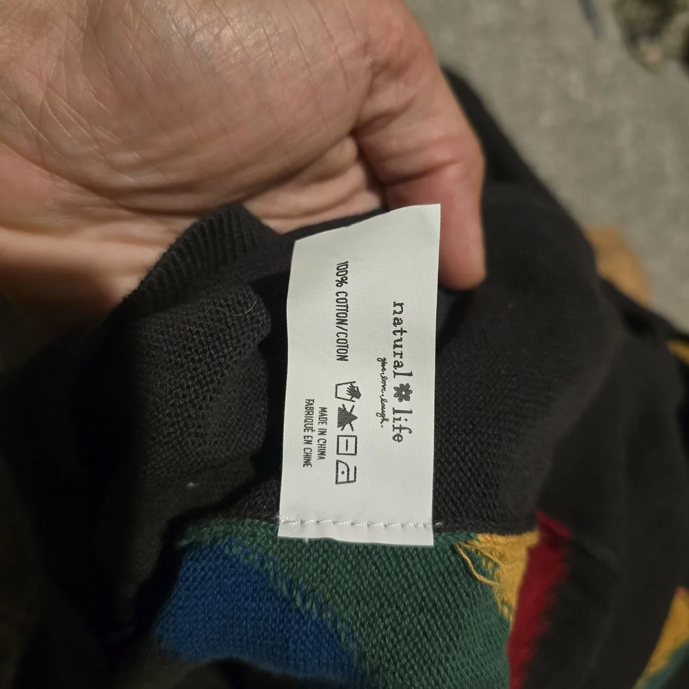 NATURAL LIFE Gray Cardigan with Rainbow Stripes - Picture 4 of 6